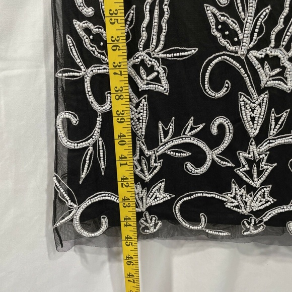 NEW‎ $348 JS COLLECTIONS [ 4 ] Beaded Midi Cocktail Dress in Black/White - Picture 6 of 12